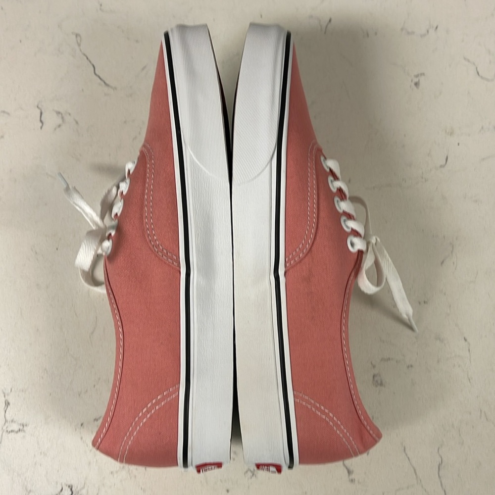 Vans Authentic Rosette & White Skate Shoes Size 8 Dusty Rose Pink Color - Picture 7 of 17